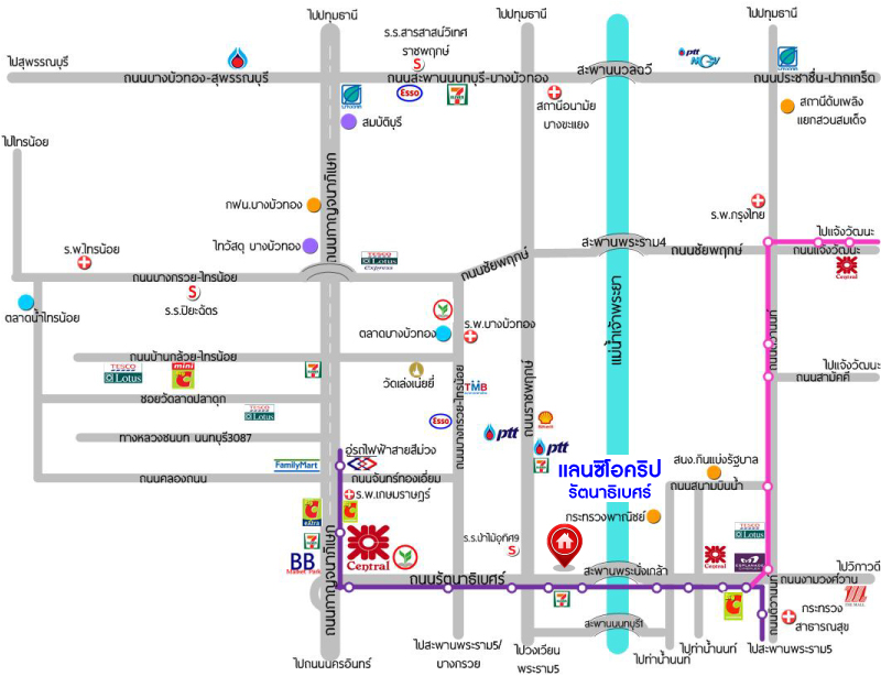 *****บ้านเดี่ยวมือสอง โครงการ แลนซีโอคริป รัตนาธิเบศร์ เนื้อที่ 51.80 ตร.ว. พื้นที่ใช้สอย 145 ตร.ม. ฟังก์ชัน 3 ห้องนอน 2 ห้องน้ำ 2 ที่จอดรถ บนทำเลเดินทางสะดวก เชื่อมต่อถนนราชพฤกษ์ ถนนชัยพฤกษ์ ถนนรัตนาธิเบศร์ ใกล้รถไฟฟ้าสายสีม่วง "สถานีไทรม้า" และจุดขึ้นทางด่วน "ศรีรัช"